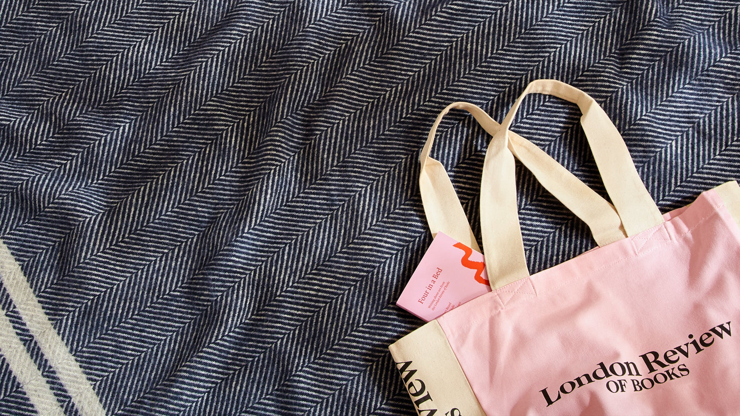 Navy Blue and Grey Waterproof Picnic Blanket with Straps – with the British Blanket Company