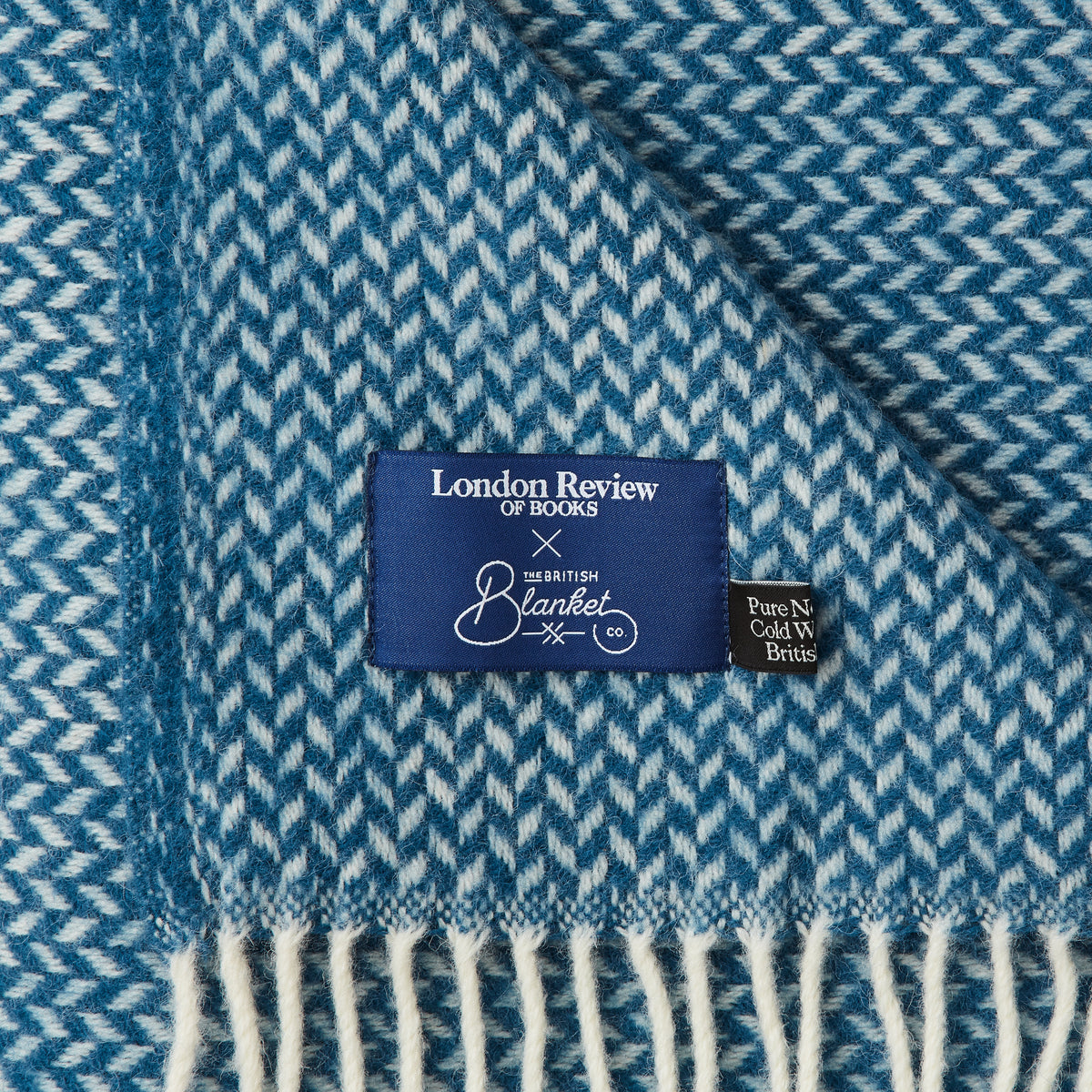 Ink Blue Herringbone Blanket with the British Blanket Company The