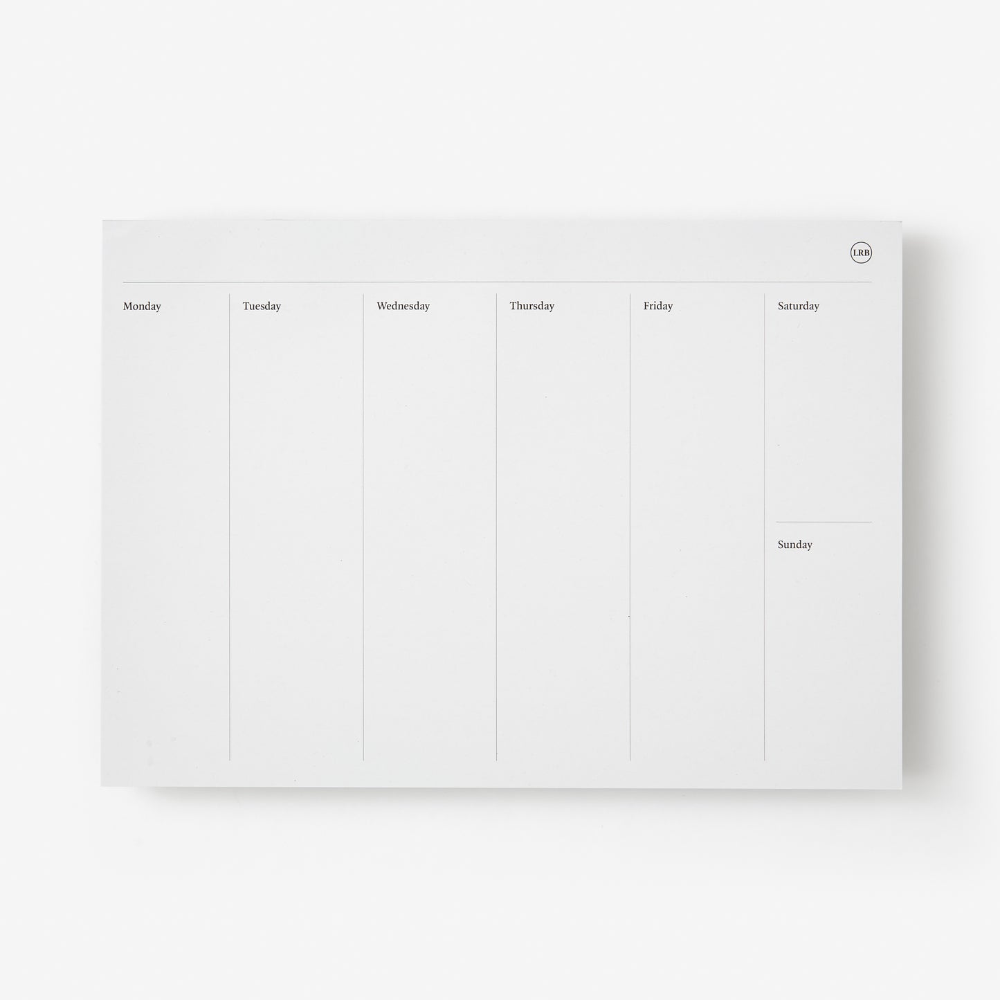 A4 Weekly Desk Planner