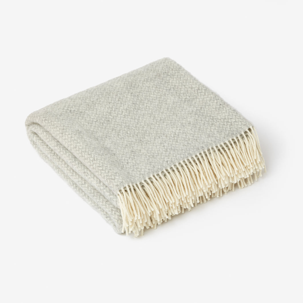 Silver Herringbone Blanket – with the British Blanket Company