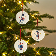 Load image into Gallery viewer, Ceramic Christmas Tree Decoration – Snowman Reading the LRB