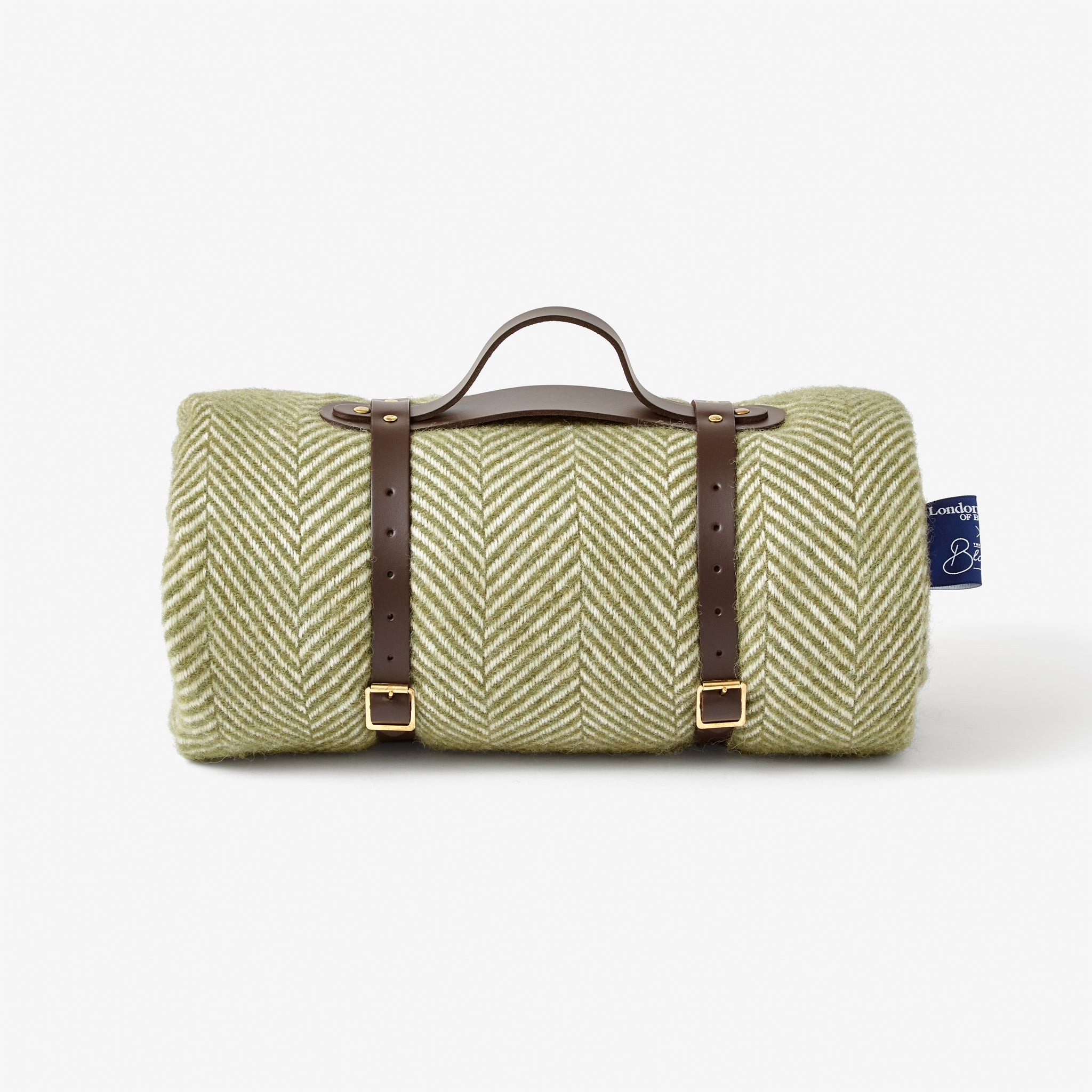 Olive Green Waterproof Picnic Blanket with Straps with the