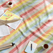 Load image into Gallery viewer, Rainbow Stripe Waterproof Picnic Blanket with Straps – with the British Blanket Company